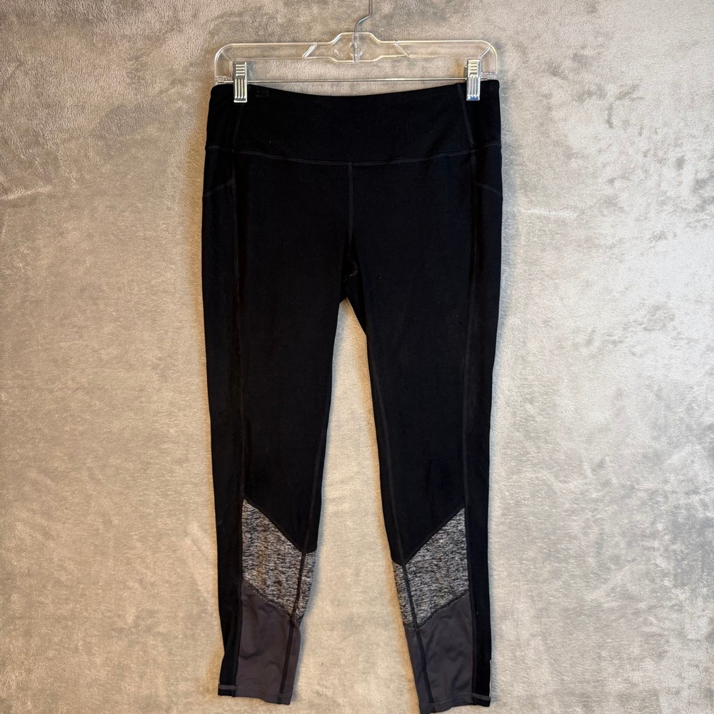 Tangerine Leggings Womens Small Colorblock Activewear Black Gray EUC